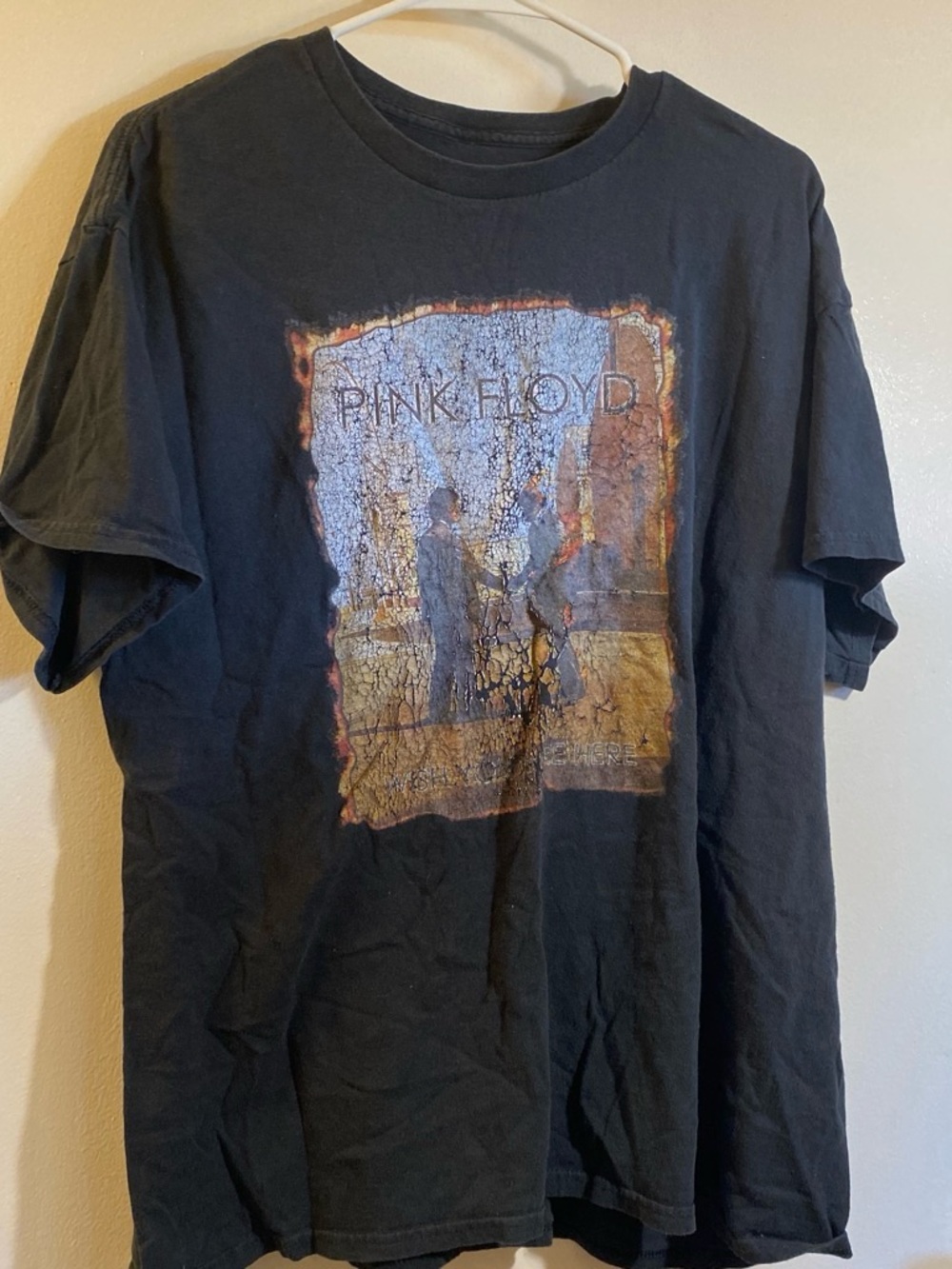 Pink Floyd Black Graphic Tee with Faded Album Art